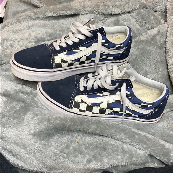 vans old skool checkerboard navy